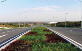 2011年承建的大陸新區(qū)市政東片區(qū)新村１、4路北段道路工程